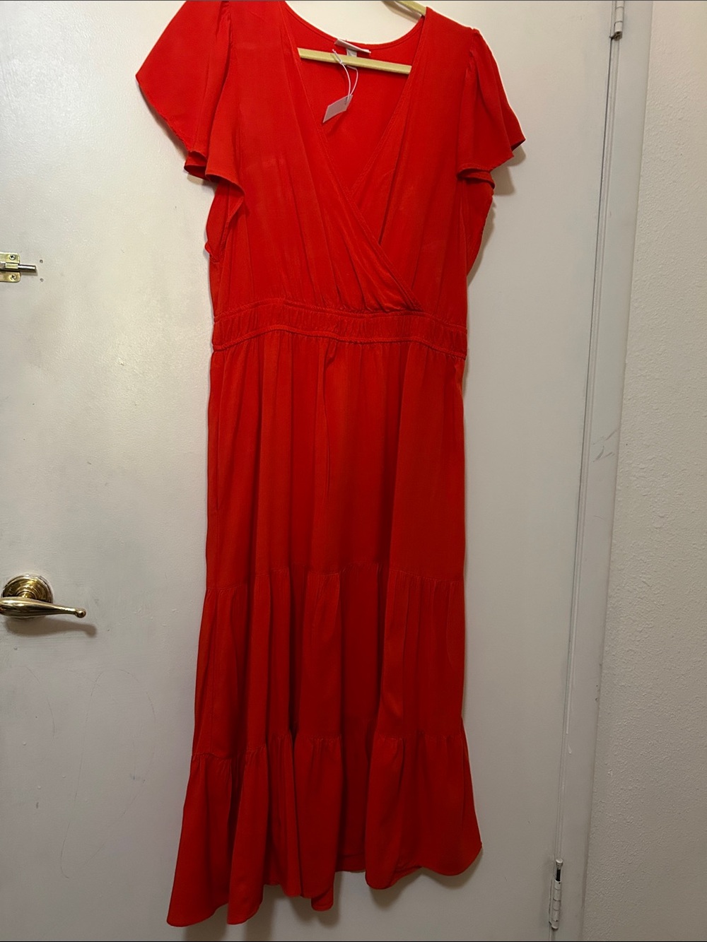 Knox Rose Red V-Neck Tiered Maxi Dress